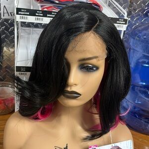 Black and pink under lace wig 🩷